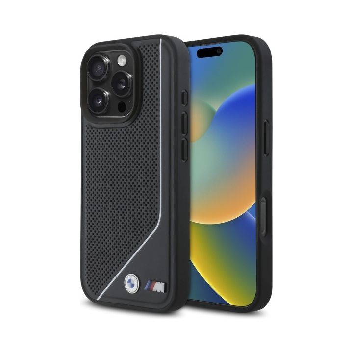 BMW BMHMP16X23PUCPK iPhone 16 Pro Max6.9" czarny/black hardcase M Perforated Twisted Line MagSafe na NearMe.pl