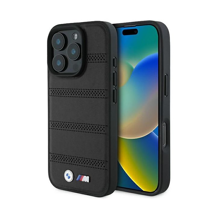 BMW BMHMP16L23PUSPK iPhone 16 Pro6.3" czarny/black hardcase M Perforated And Stitched Line MagSafe na NearMe.pl
