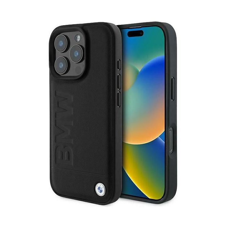 BMW BMHCP16LSLLBK iPhone 16 Pro 6.3" czarny/black hardcase Leather Hot Stamp na NearMe.pl