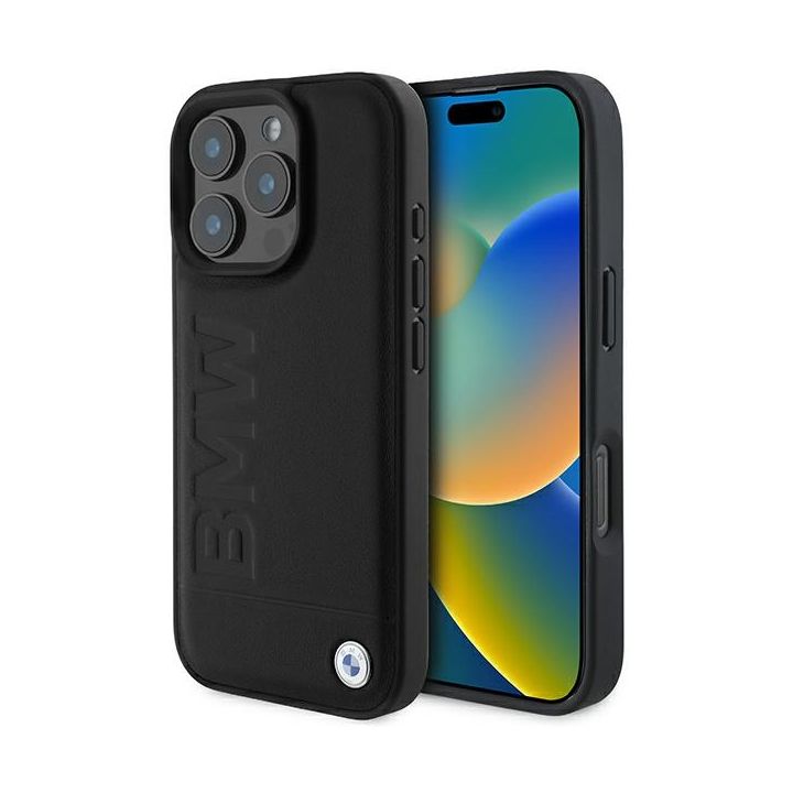 BMW BMHCP16XSLLBK iPhone 16 Pro Max 6.9" czarny/black hardcase Leather Hot Stamp na NearMe.pl