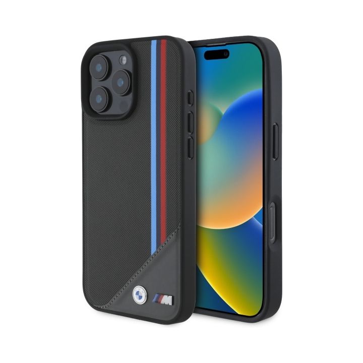 BMW BMHMP16X23PUTRA iPhone 16 Pro Max6.9" antracyt/antracite hardcase M Meshed Tricolor Stripes MagSafe na NearMe.pl