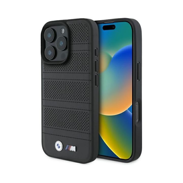 BMW BMHMP16X23PUSPK iPhone 16 Pro Max 6.9" czarny/black hardcase M Perforated And Stitched Line MagSafe na NearMe.pl