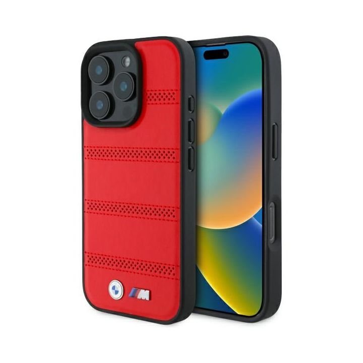 BMW BMHMP16X23PUSPR iPhone 16 Pro Max    6.9" czerwony/red hardcase M Perforated And Stitched Line MagSafe na NearMe.pl