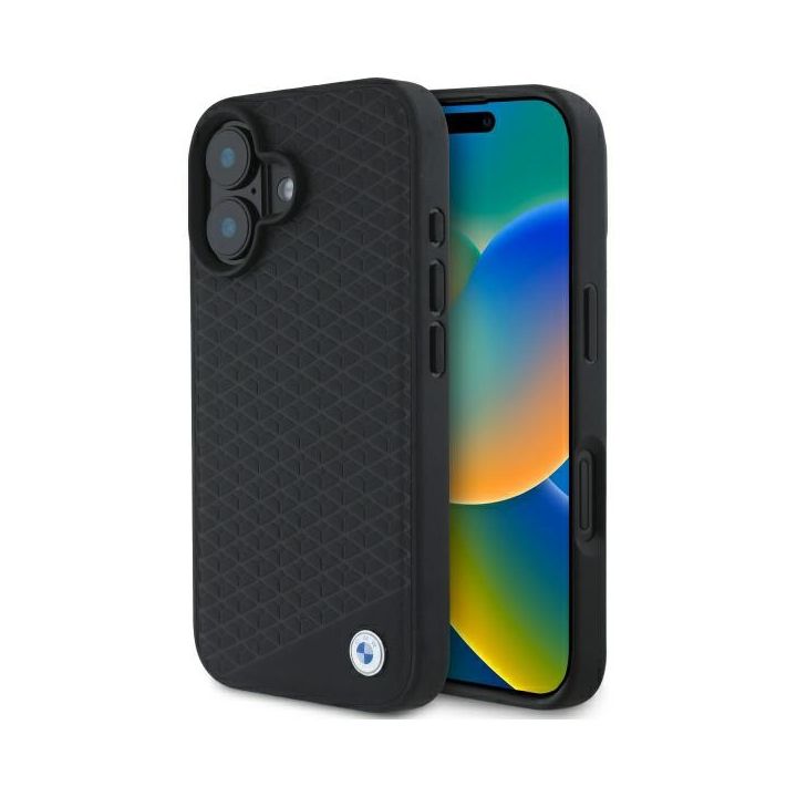 BMW BMHMP16S23RDDK iPhone 16 6.1"        czarny/black hardcase Sign Leather Diamond Metal Logo MagSafe na NearMe.pl