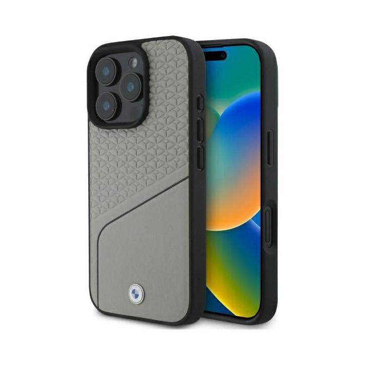 BMW BMHMP16X23RDCLG iPhone 16 Pro Max    6.9" szary/grey hardcase Sign Leather Textured and Line MagSafe na NearMe.pl