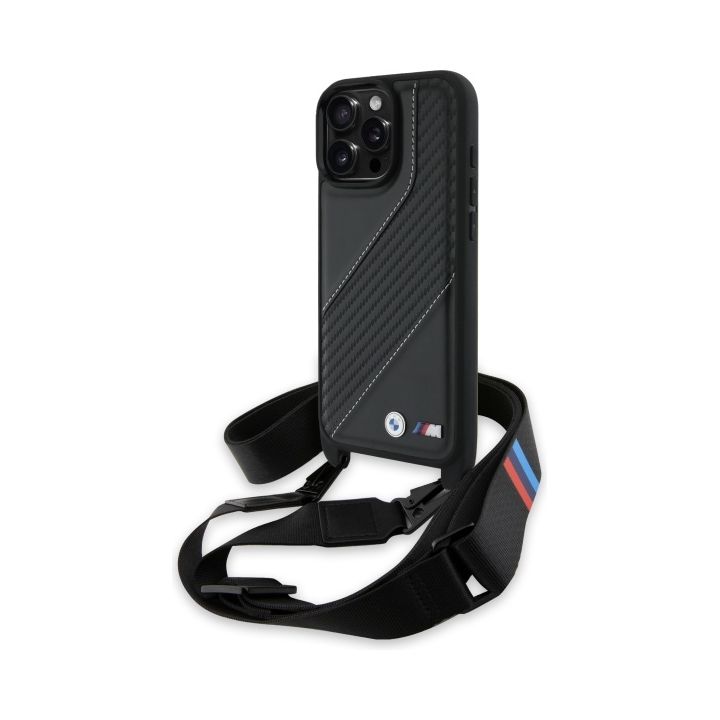 BMW BMHCP16X23PSCCK iPhone 16 Pro Max    6.9" czarny/black hardcase M Edition Carbon Stripe & Strap na NearMe.pl