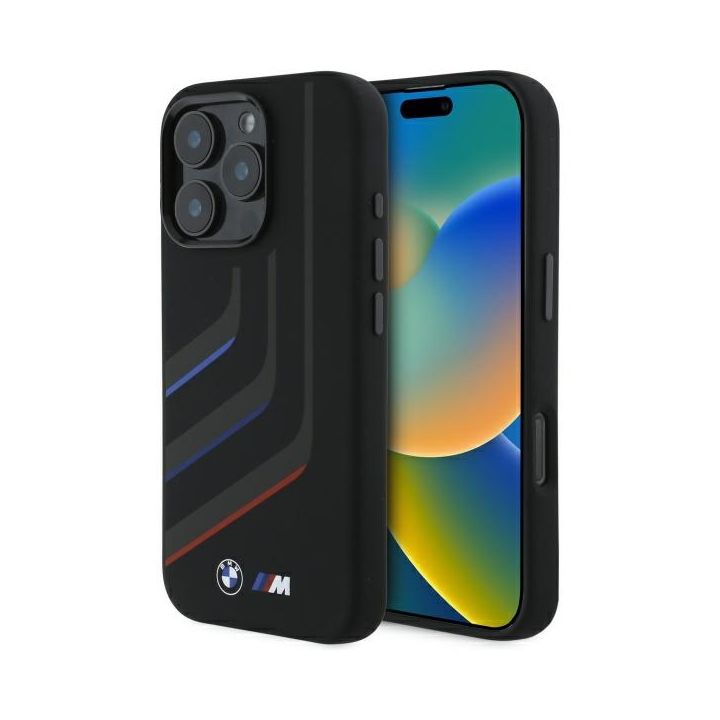 BMW BMHMP16X23SLIK iPhone 16 Pro Max     6.9" czarny/black hardcase Silicone Turning Lines MagSafe na NearMe.pl