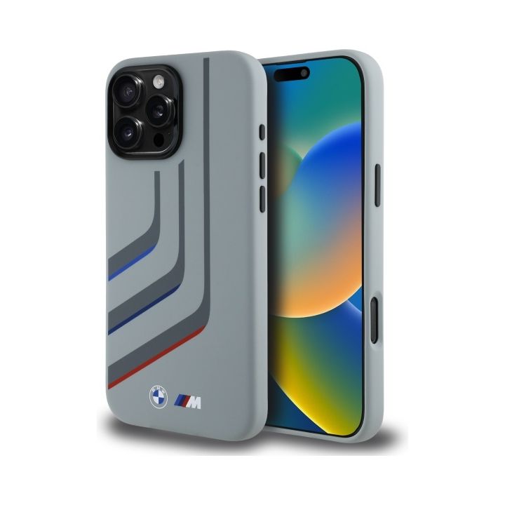 BMW BMHMP16X23SLIG iPhone 16 Pro Max     6.9" szary/grey hardcase Silicone Turning Lines MagSafe na NearMe.pl