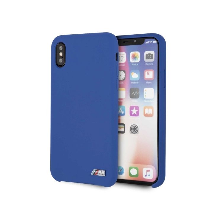 Etui hardcase BMW BMHCPXMSILNA iPhone X/Xs niebieski/navy Silicone M Collection na NearMe.pl