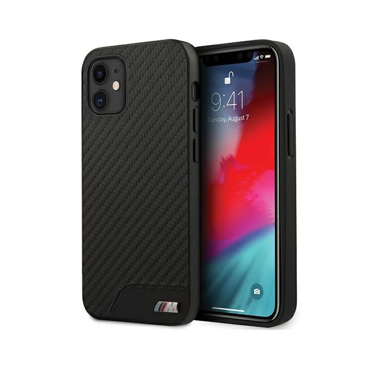 Etui BMW BMHCP12SCABBK iPhone 12 mini 5,4" czarny/black hardcase M Collection PU Carbon na NearMe.pl