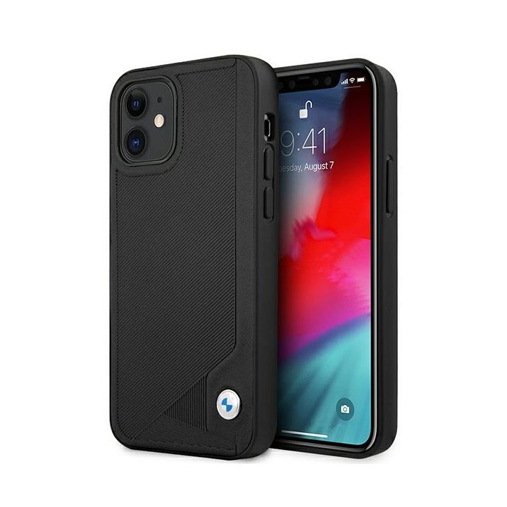Etui BMW BMHCP12SRCDPK iPhone 12 mini5,4" czarny/black hardcase Leather Deboss na NearMe.pl