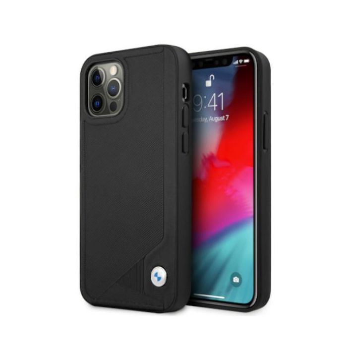 Etui BMW BMHCP12MRCDPK iPhone 12/12 Pro 6,1" czarny/black hardcase Leather Deboss na NearMe.pl