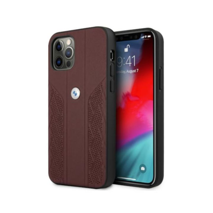 Etui BMW BMHCP12MRSPPR iPhone 12/12 Pro6,1" czerwony/red hardcase Leather Curve Perforate na NearMe.pl