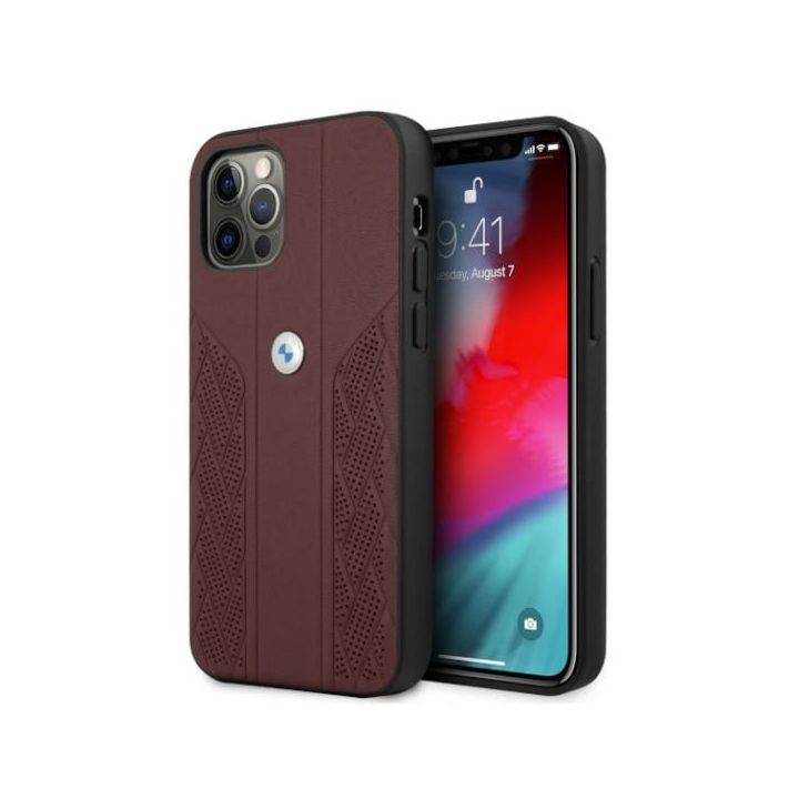 Etui BMW BMHCP12LRSPPR iPhone 12 Pro Max 6,7" czerwony/red hardcase Leather Curve Perforate na NearMe.pl