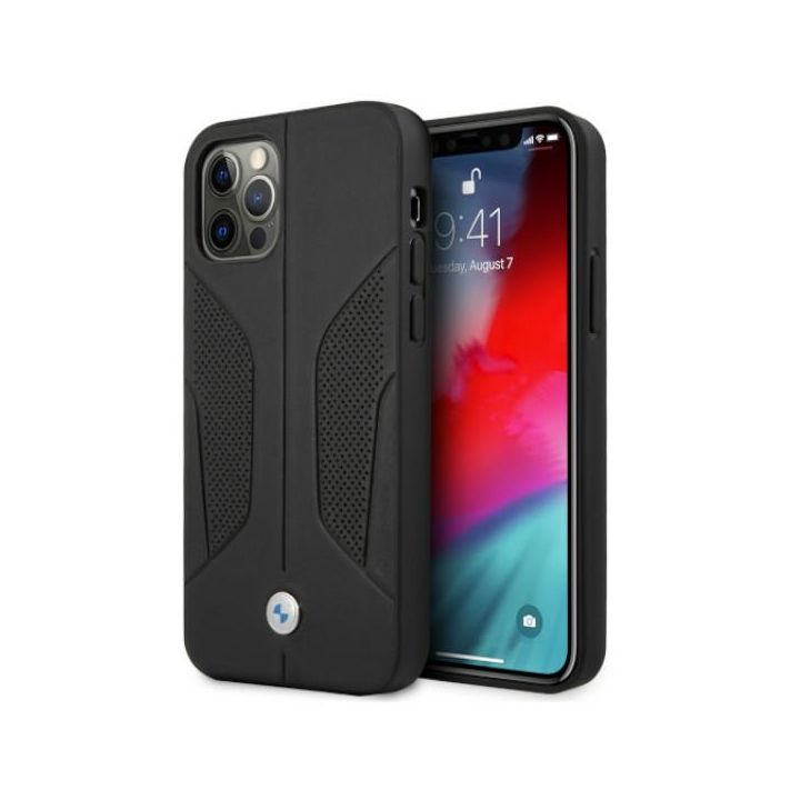 Etui BMW BMHCP12LRSCSK iPhone 12 Pro Max6,7" czarny/black hardcase Leather Perforate Sides na NearMe.pl