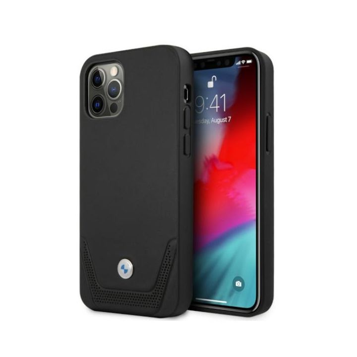 Etui BMW BMHCP12MRSWPK iPhone 12/12 Pro6,1" czarny/black hardcase Leather Perforate na NearMe.pl