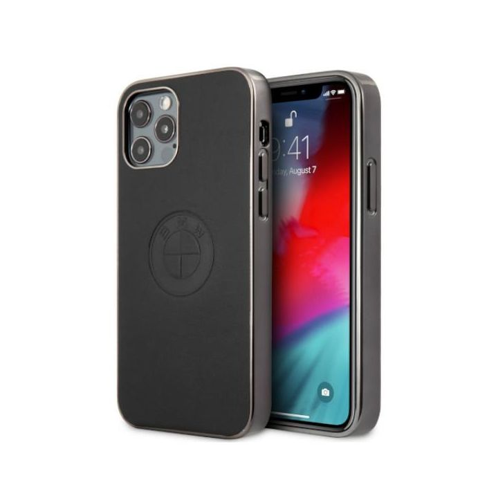Etui BMW BMHCP12MREELK iPhone 12/12 Pro6,1" czarny/black hardcase Leather Emboss na NearMe.pl