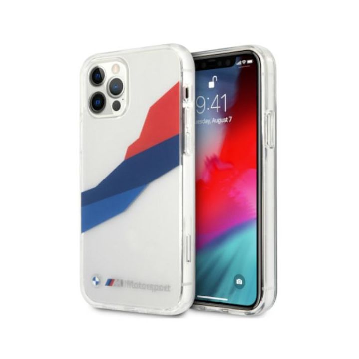 Etui BMW BMHCP12LSKTGT iPhone 12 Pro Max6,7" transparent hardcase Motorsport Tricolor na NearMe.pl