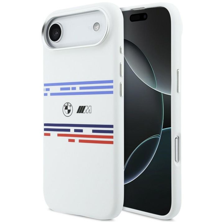 Etui BMW M Silicon Horizontal Line       MagSafe do iPhone Air biały na NearMe.pl