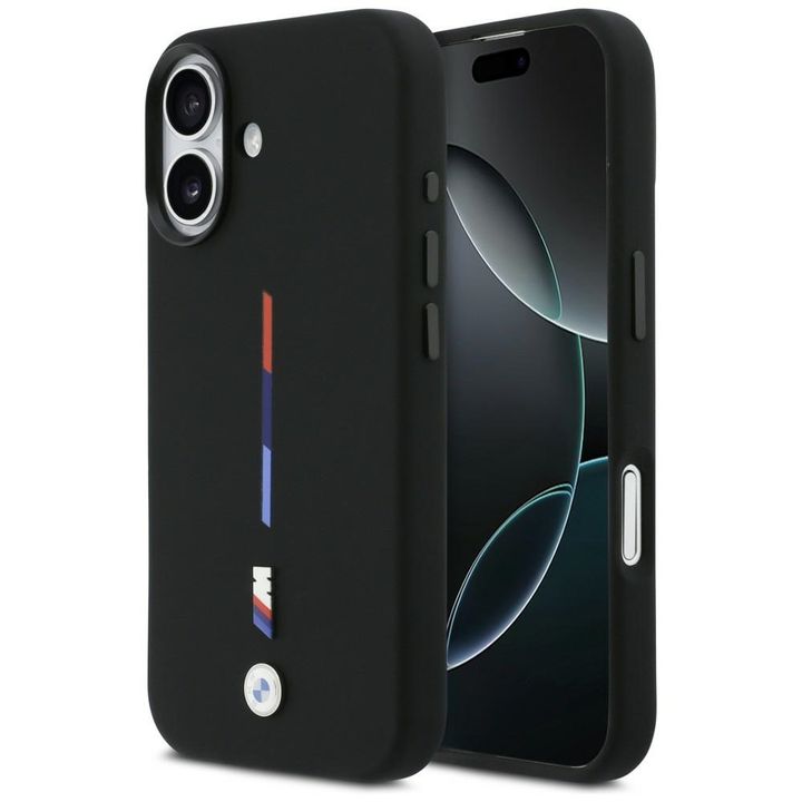 Etui BMW M Silicon Tricolor Line MagSafe do iPhone 17 czarny na NearMe.pl