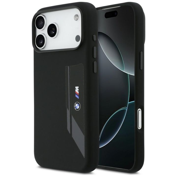 Etui BMW M Silicon Vertical Logo MagSafe do iPhone 17 Pro Max czarny na NearMe.pl