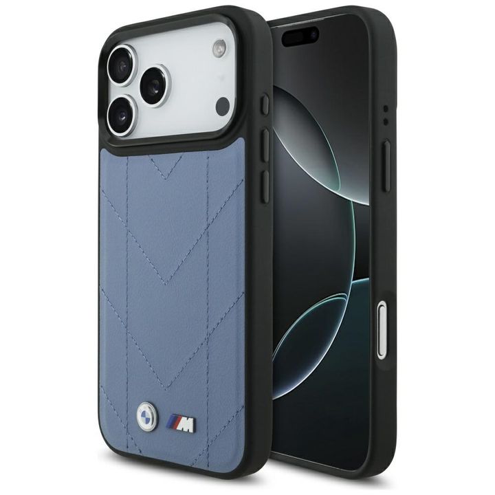 Etui BMW M Quilted Logo MagSafe do       iPhone 17 Pro Max niebieski na NearMe.pl