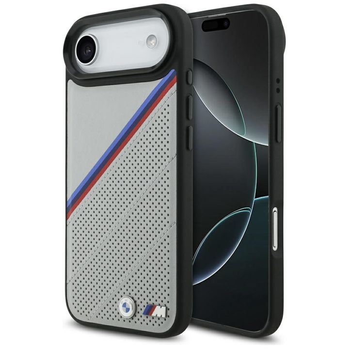Etui BMW M Tricolor Metal Logo MagSafe   do iPhone Air szary na NearMe.pl