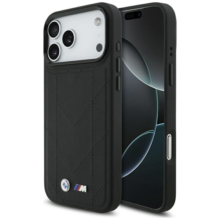 Etui BMW M Quilted Logo MagSafe do       iPhone 17 Pro Max czarny na NearMe.pl