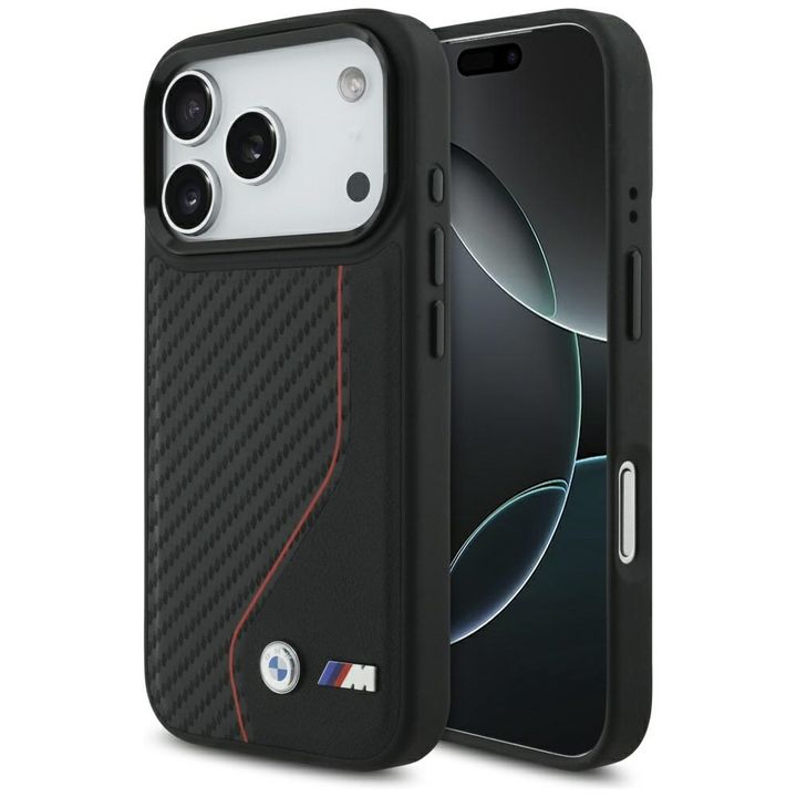 Etui BMW M Carbon Line & Logo MagSafe do iPhone 17 Pro czerwony na NearMe.pl