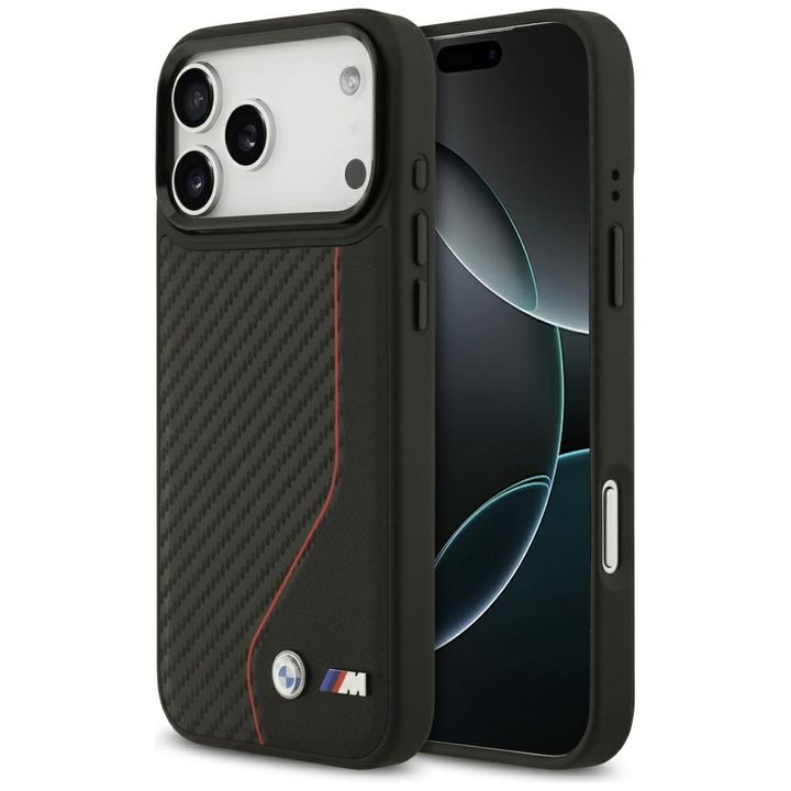 Etui BMW M Carbon Line & Logo MagSafe do iPhone 17 Pro Max czerwony na NearMe.pl