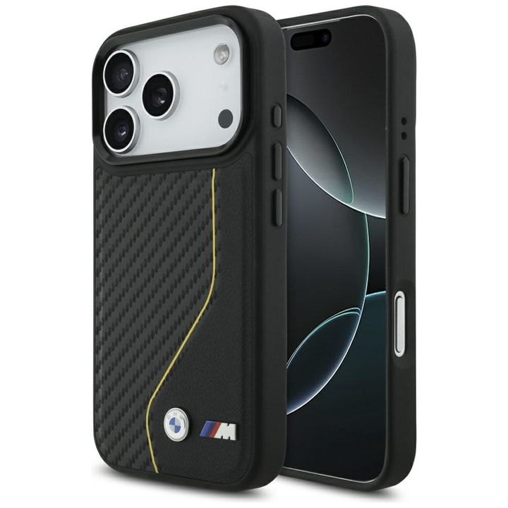 Etui BMW M Carbon Line & Logo MagSafe do iPhone 17 Pro żółty na NearMe.pl