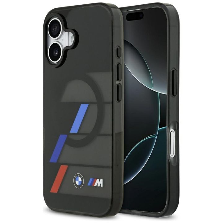Etui BMW M IML Metal Buttons Tricolor    Lines MagSafe do iPhone 17 czarny na NearMe.pl