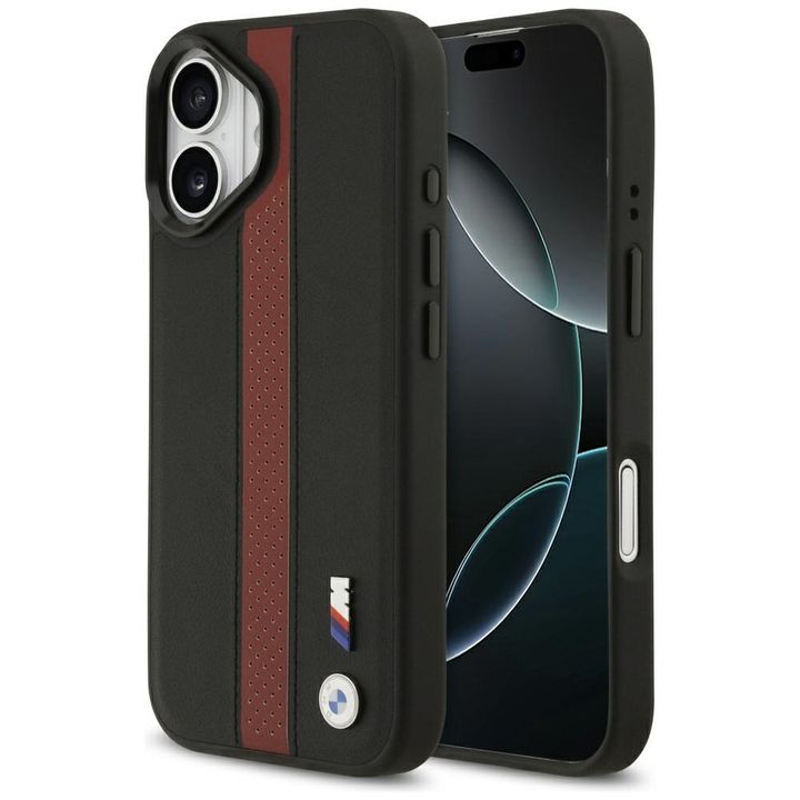 Etui BMW M Perforated Stripe Logo        MagSafe do iPhone 17 czerwony na NearMe.pl
