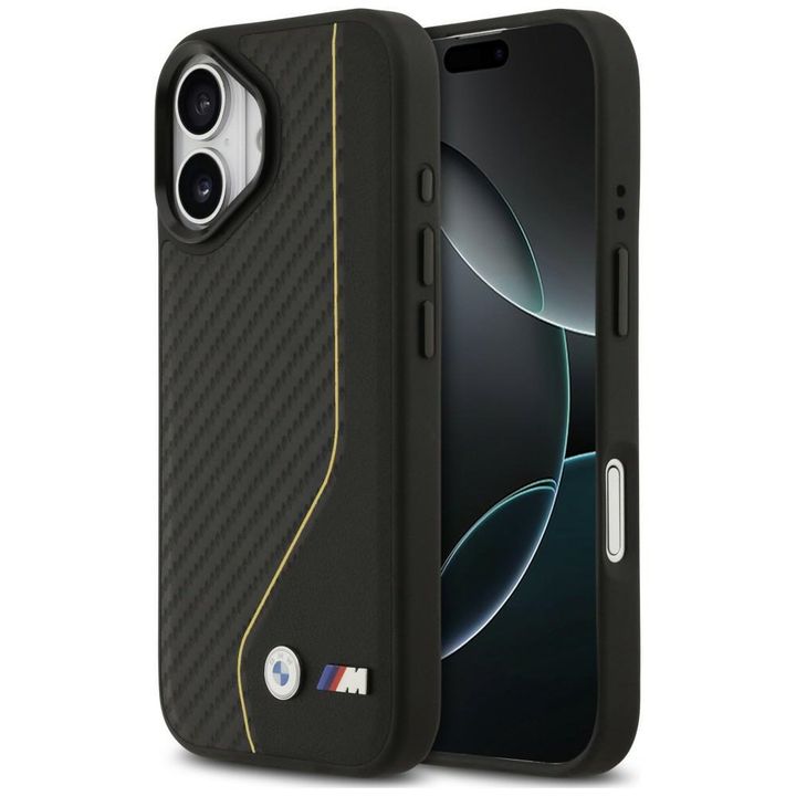 Etui BMW M Carbon Line & Logo MagSafe do iPhone 17 żółty na NearMe.pl