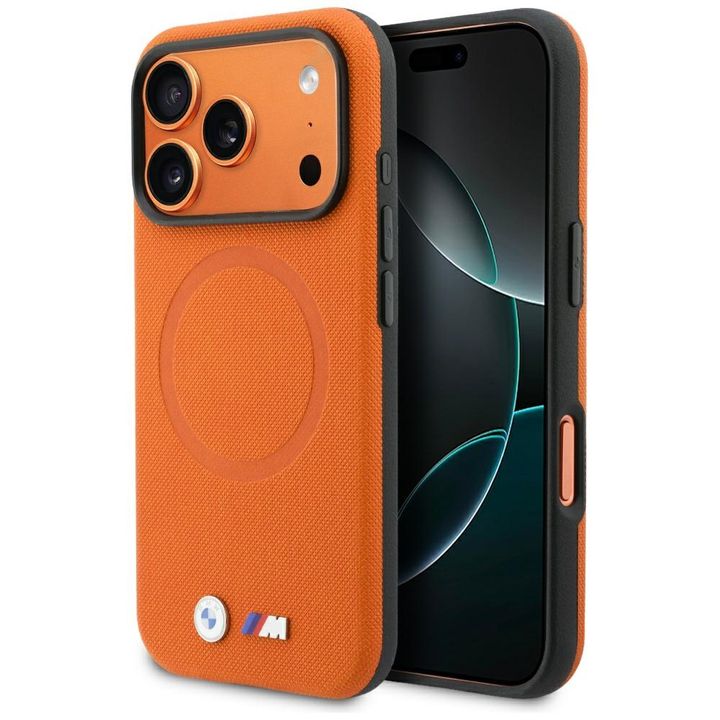 Etui BMW M FW Logo Metal MagSafe doiPhone 17 Pro pomarańczowy na NearMe.pl
