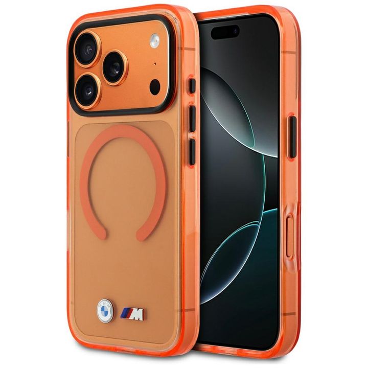 Etui BMW M IML Metal Logos MagSafe do    iPhone 17 Pro pomarańczowy na NearMe.pl