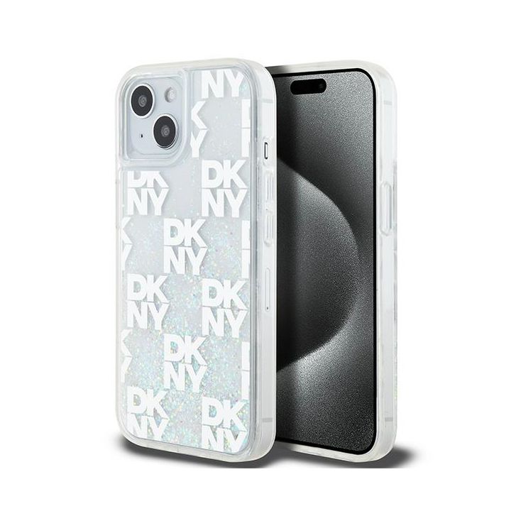 DKNY DKHCP15SLCPEPT iPhone 15 / 14 / 136.1" biały/white hardcase Liquid Glitter Multilogo na NearMe.pl
