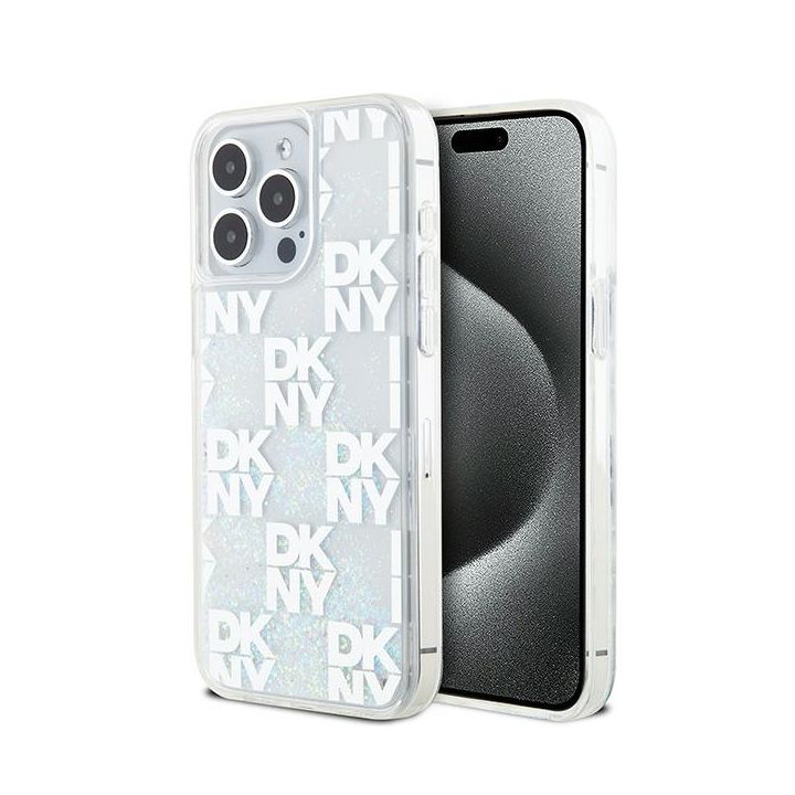 DKNY DKHCP15XLCPEPT iPhone 15 Pro Max6.7" biały/white hardcase Liquid Glitter Multilogo na NearMe.pl