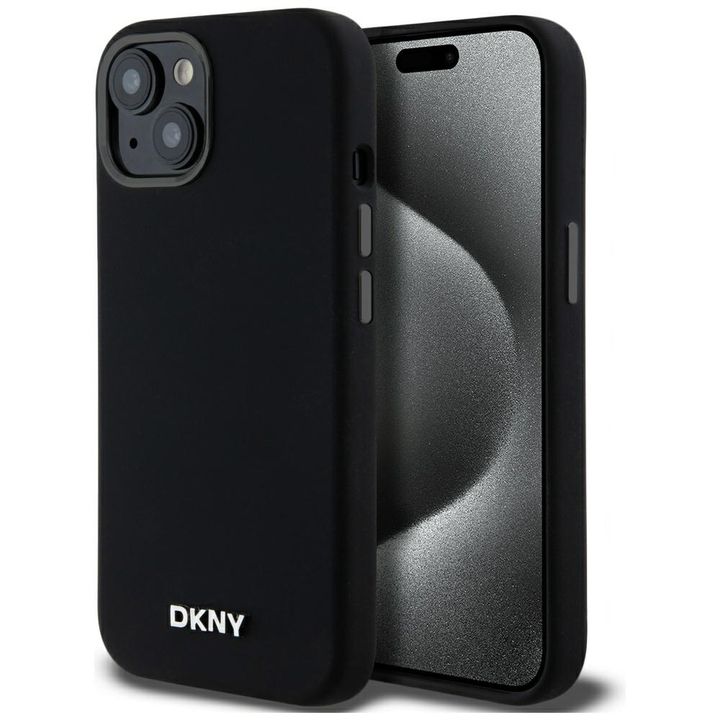 DKNY DKHMP14SSMCHLK iPhone 14 / 15 / 136.1" czarny/black hardcase Liquid Silicone Small Metal Logo MagSafe na NearMe.pl