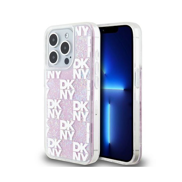 DKNY DKHCP15LLCPEPP iPhone 15 Pro6.1" różowy/pink hardcase Liquid Glitter Multilogo na NearMe.pl