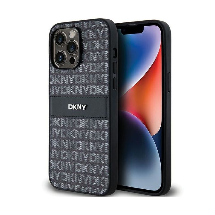 DKNY DKHCP14XPRTHSLK iPhone 14 Pro Max6.7" czarny/black hardcase Leather Mono Stripe & Metal Logo na NearMe.pl
