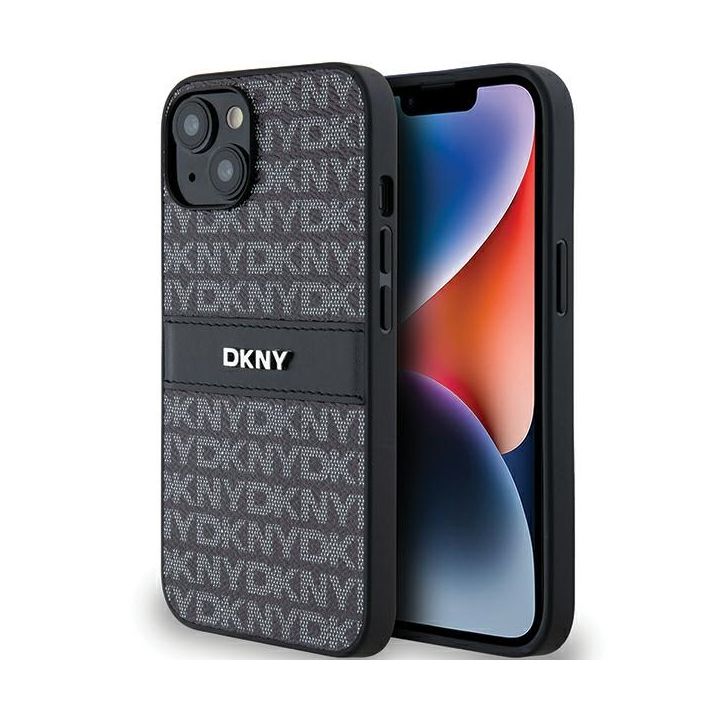DKNY DKHCP14SPRTHSLK iPhone 14 / 15 / 136.1" czarny/black hardcase Leather Mono Stripe & Metal Logo na NearMe.pl