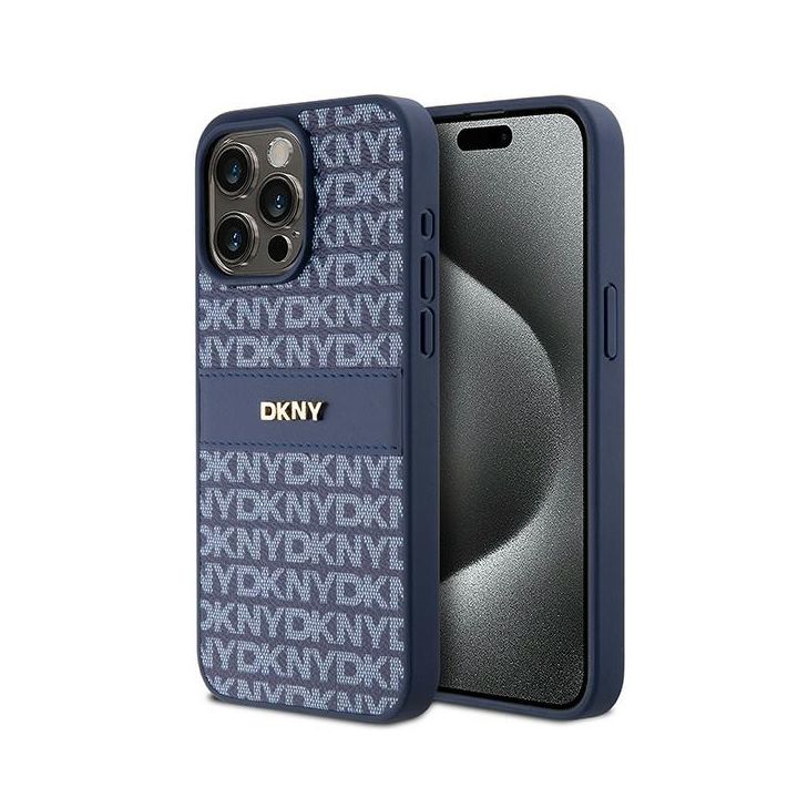 DKNY DKHCP15XPRTHSLB iPhone 15 Pro Max6.7" niebieski/blue hardcase Leather Mono Stripe & Metal Logo na NearMe.pl