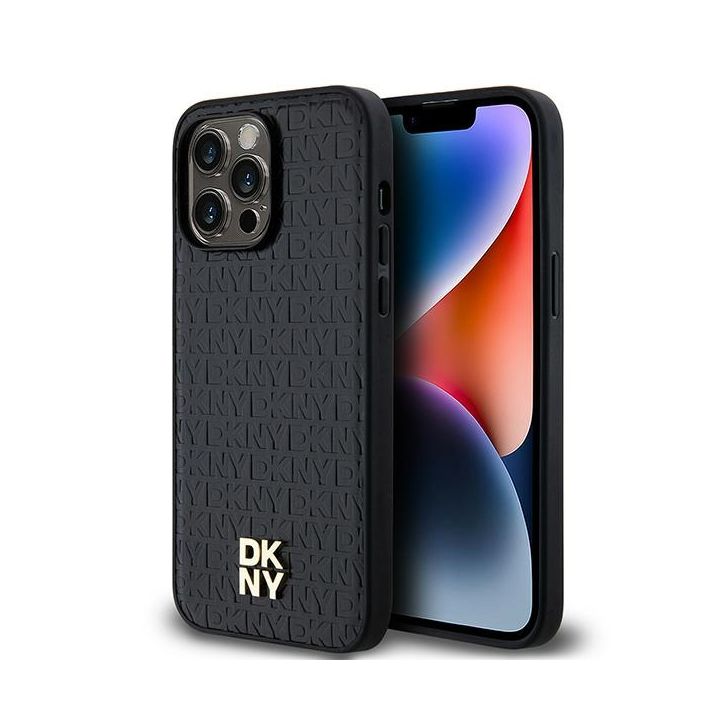 DKNY DKHMP14LPSHRPSK iPhone 14 Pro6.1" czarny/black hardcase Leather Pattern Metal Logo MagSafe na NearMe.pl