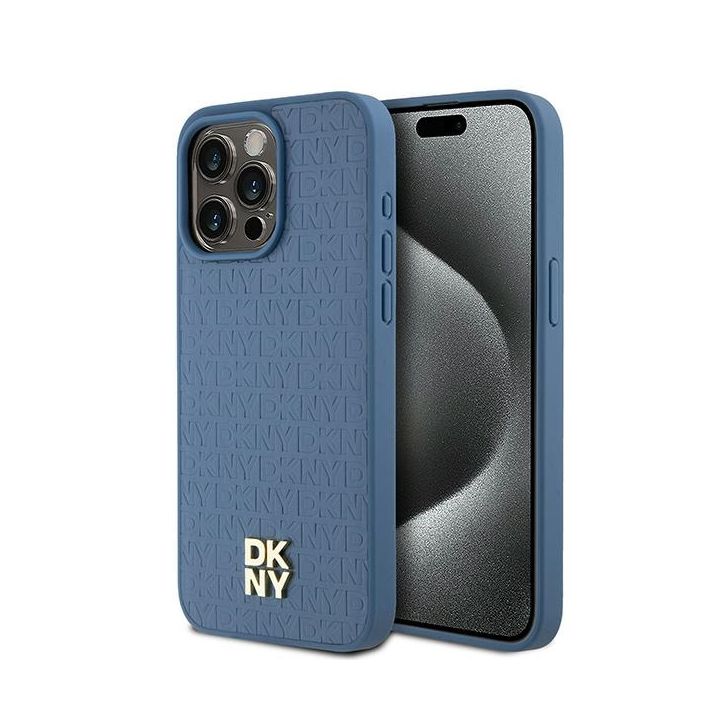 DKNY DKHMP15XPSHRPSB iPhone 15 Pro Max6.7" niebieski/blue hardcase Leather Monogram Pattern Metal Logo MagSafe na NearMe.pl