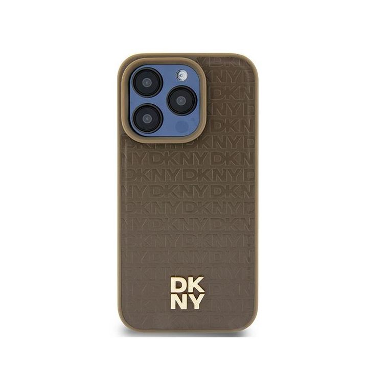 DKNY DKHMP14SPSHRPSW iPhone 14 / 15 / 136.1" brązowy/brown hardcase Leather Pattern Metal Logo MagSafe na NearMe.pl