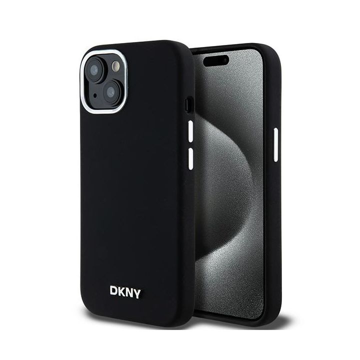 DKNY DKHMP15MSMCHLK iPhone 15 Plus / 14Plus 6.7" czarny/black hardcase Liquid Silicone Small Metal Logo MagSafe na NearMe.pl