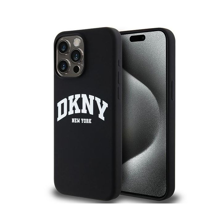 DKNY DKHMP13XSNYACH iPhone 13 Pro Max6.7" czarny/black hardcase Liquid Silicone White Printed Logo MagSafe na NearMe.pl