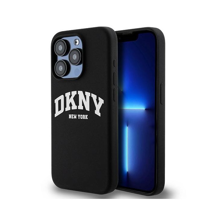DKNY DKHMP13LSNYACH iPhone 13 Pro / 136.1" czarny/black hardcase Liquid Silicone White Printed Logo MagSafe na NearMe.pl