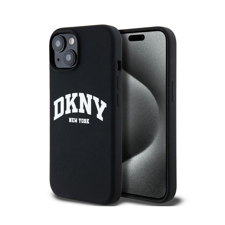 DKNY DKHMP14SSNYACH iPhone 14 / 15 / 136.1" czarny/black hardcase Liquid Silicone White Printed Logo MagSafe na NearMe.pl